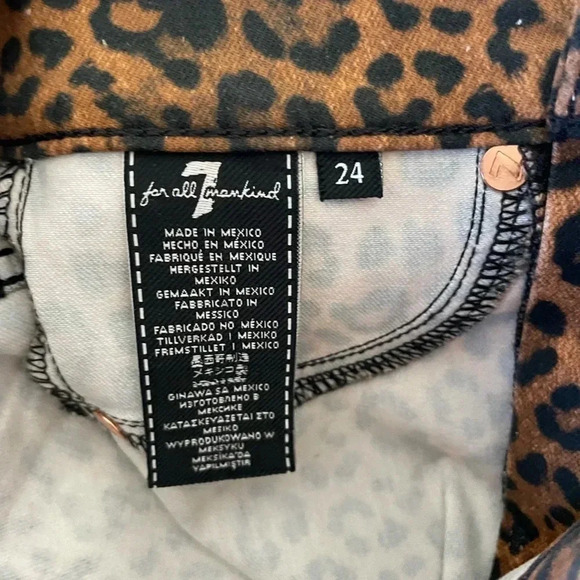7 for All Mankind leopard coated bootcut pants - Picture 6 of 13